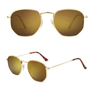 🕶Gold Hexagonal Polarized Sunglasses for Men and Women